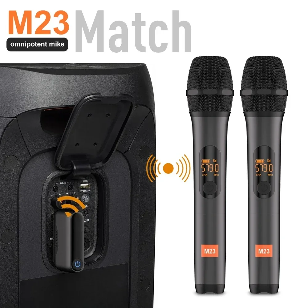 Rechargeable Wireless Mic Lithium Battery - Set di microfoni wireless UHF M23