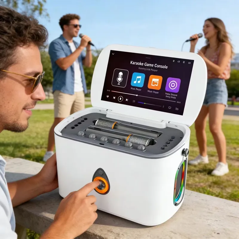 Karaoke Machine Portable With 2 Mic - Altoparlante Bluetooth portatile con 2 microfoni