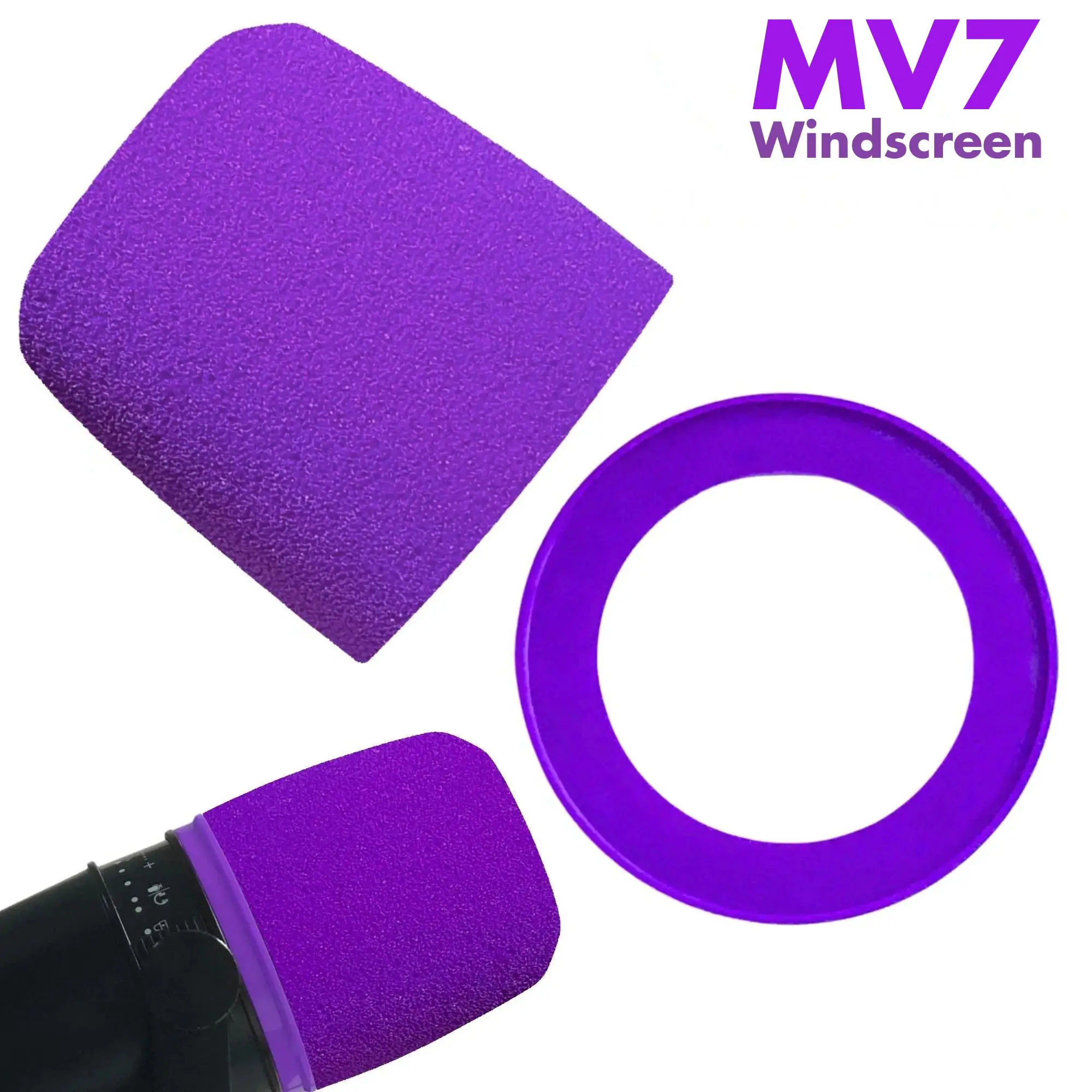 Microphone Pop Filter Foam Windscreen - Schiuma MV7 per Microfoni Shure MV7,