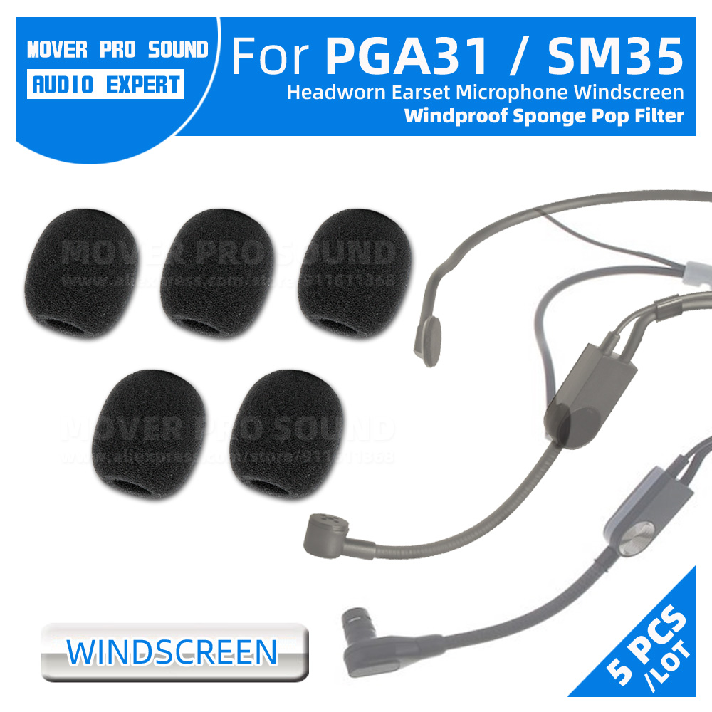Microphone Pop Filter Foam Windscreen - Compatibile con Shure PGA31 SM35 PGA