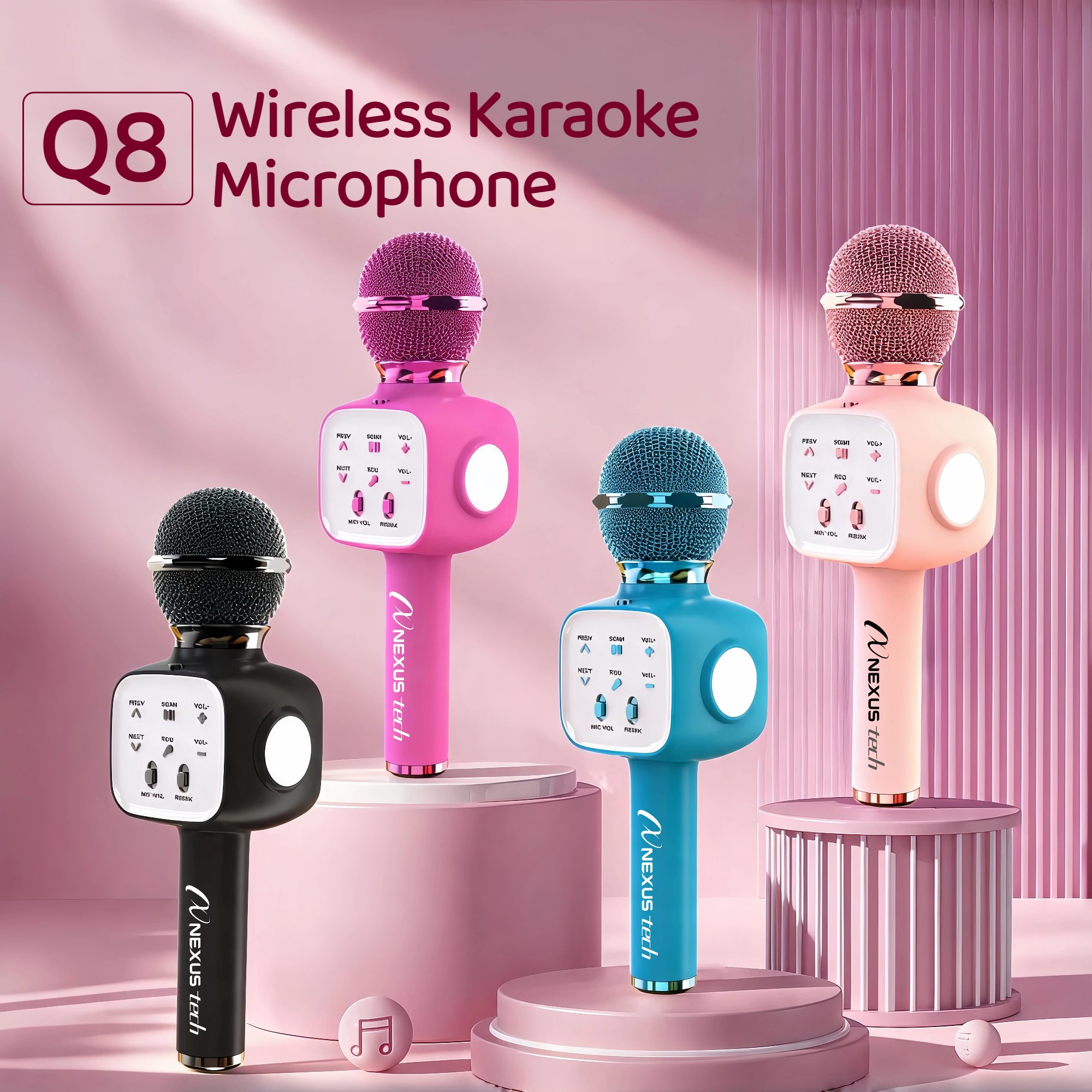 Bluetooth Karaoke Microphone Handheld - Macchina per Karaoke Wireless Premium di