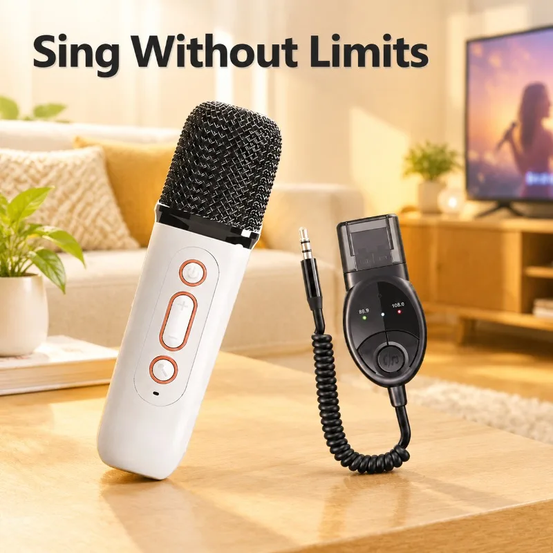 Bluetooth Karaoke Microphone Handheld - Microfono integrato con altoparlante, microfono wireless