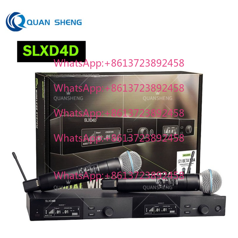 Uhf Wireless Microphone System Dual Channel - SLXD4D SLXD4 SLX24D Sistema Microfonico Wireless