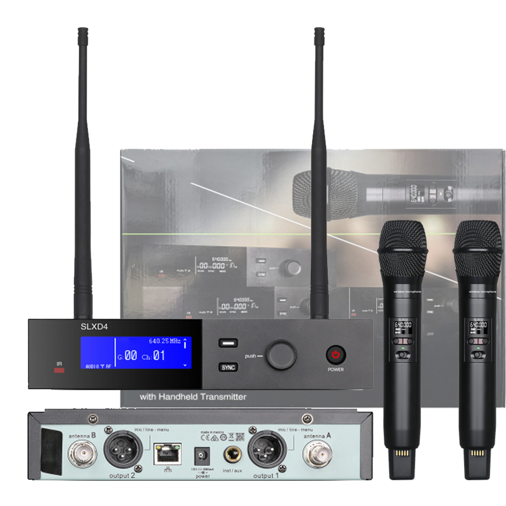Uhf Wireless Microphone System Dual Channel - Sistema Microfonico Wireless Professionale SLXD4 SLXD2