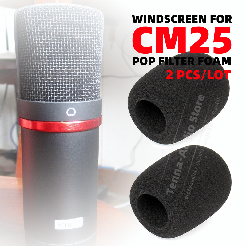 Microphone Pop Filter Foam Windscreen - 2 pz per Scarlett CM25 CM