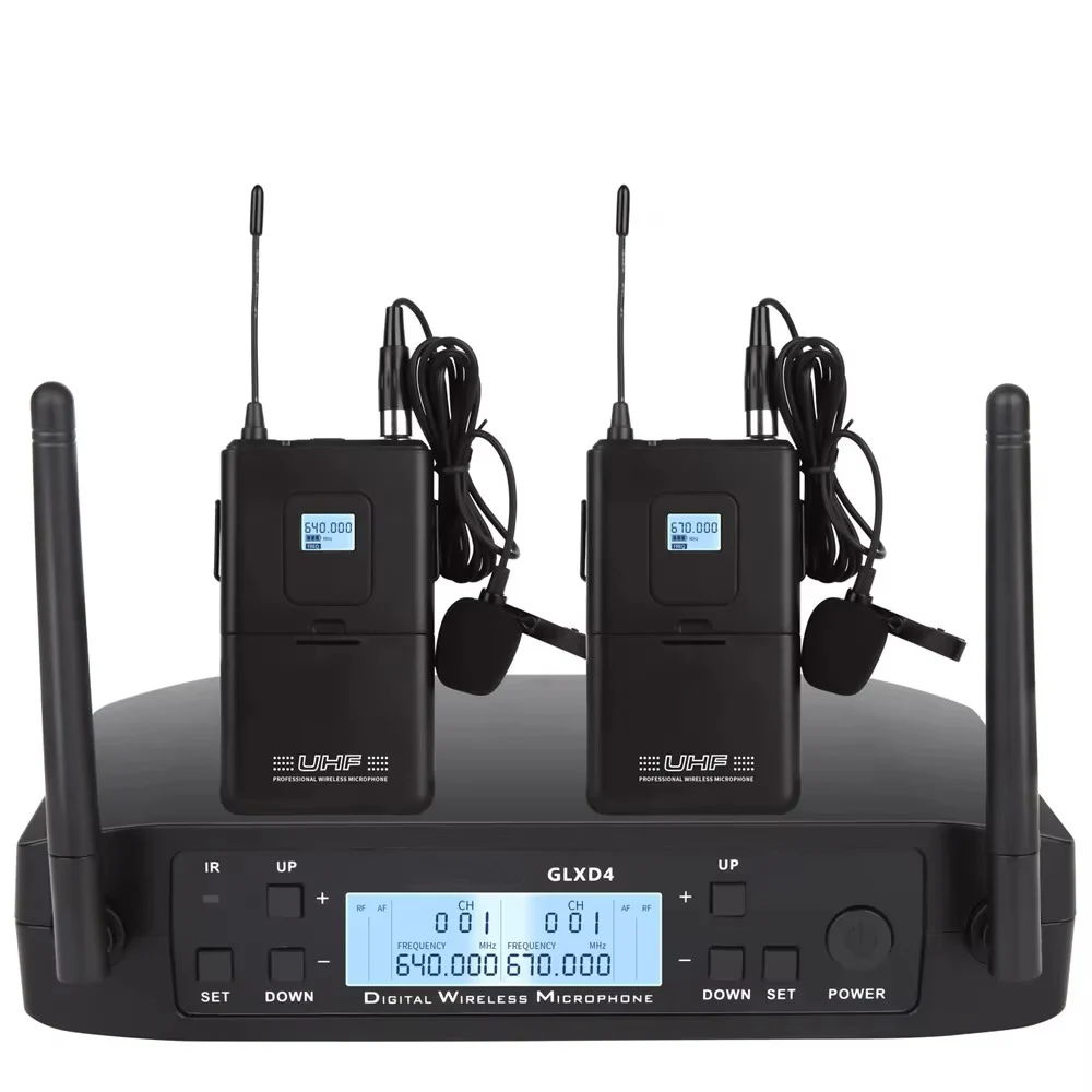 GLXD4 Microfono wireless profe - Wireless Lavalier Microphone Dual Receiver recensione e prezzo