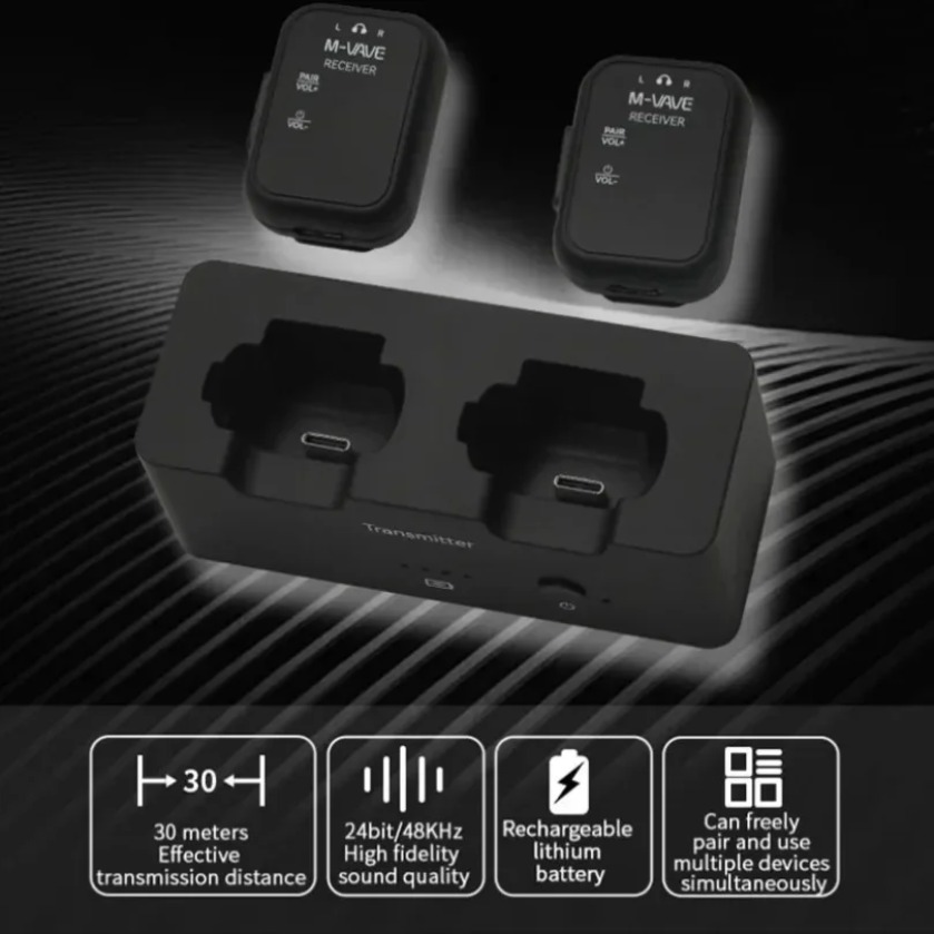 Sistema IEM Wireless M-VAVE SW - Wireless Lavalier Microphone Dual Receiver recensione e prezzo