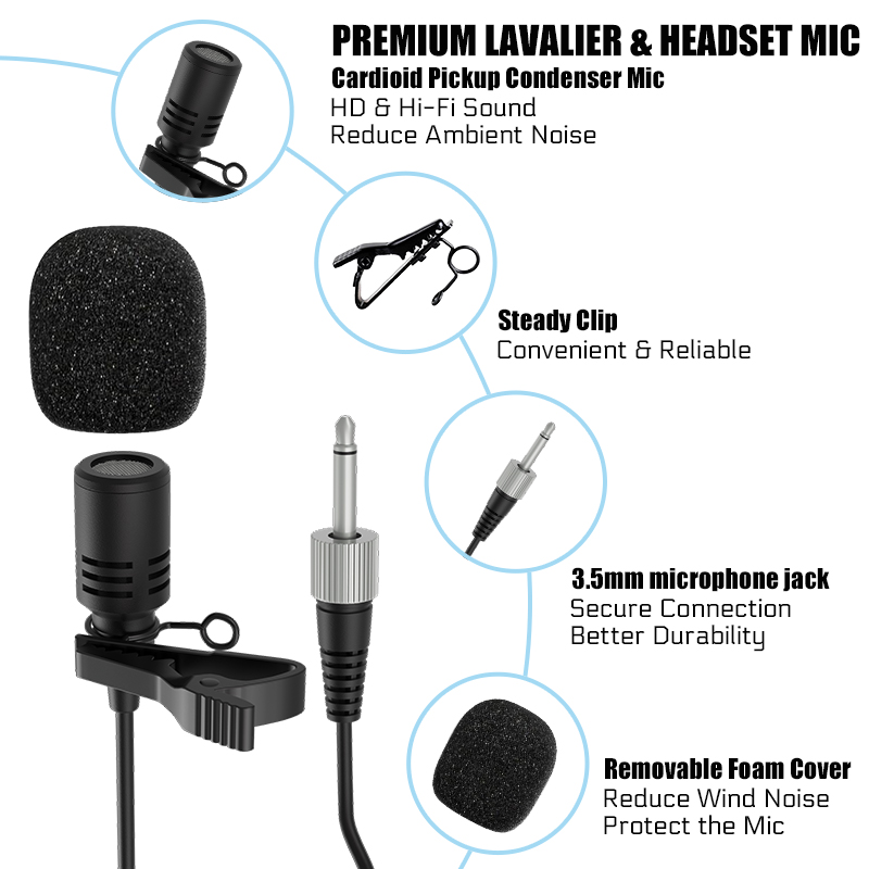 Doppio sistema microfonico wir - Wireless Lavalier Microphone Dual Receiver recensione e prezzo