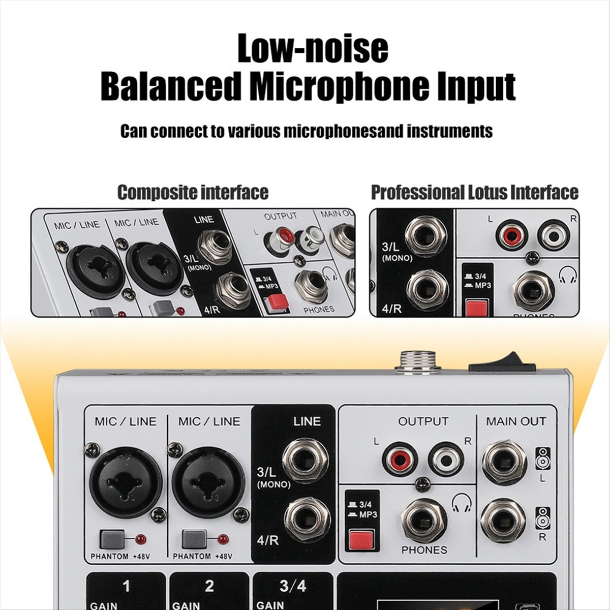 Mixer Audio DTC5 a 4 Canali, C - Karaoke Amplifier Mixer Bluetooth recensione e prezzo