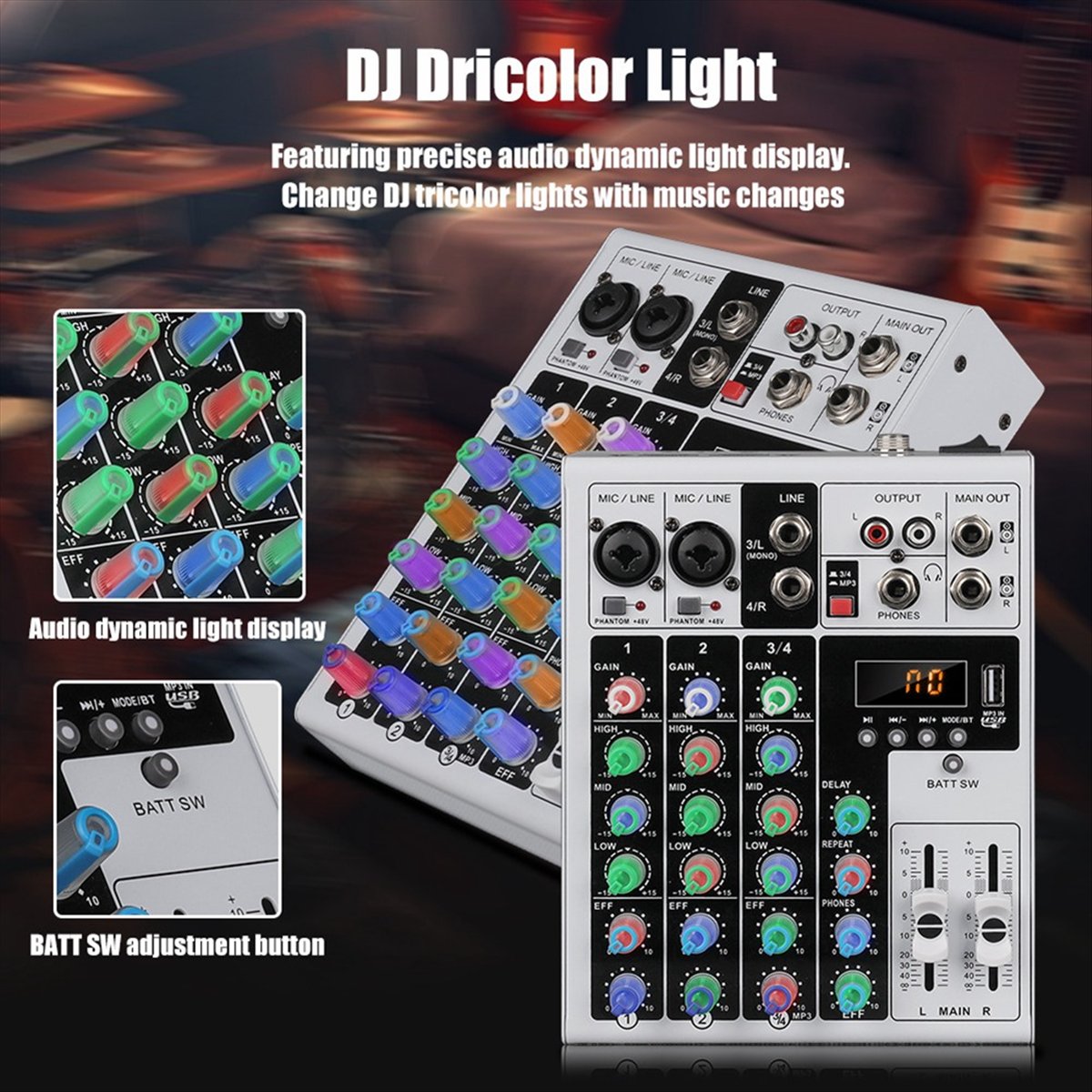 Mixer Audio DTC5 a 4 Canali, C - Karaoke Amplifier Mixer Bluetooth recensione e prezzo