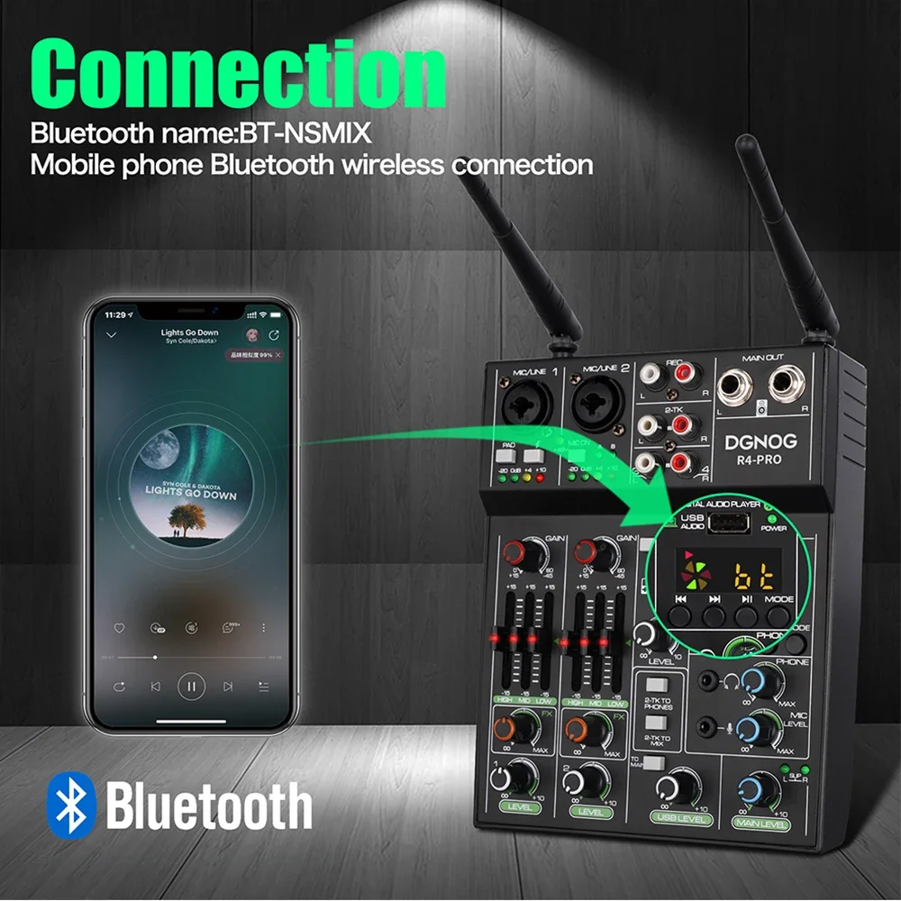 DGNOG Mixer Audio a 4 canali M - Karaoke Amplifier Mixer Bluetooth recensione e prezzo