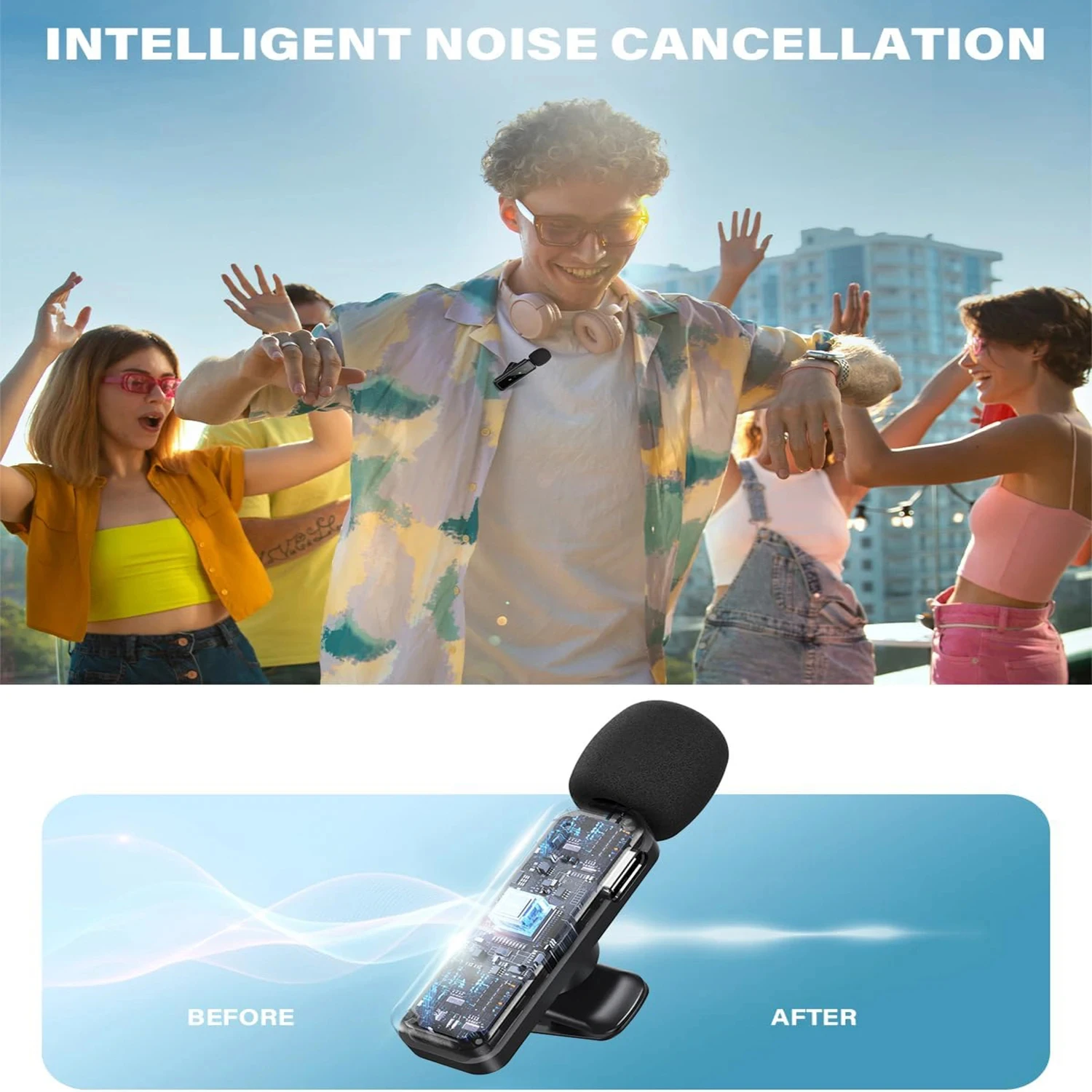 Microfono wireless lavalier Ba - Rechargeable Wireless Mic Lithium Battery recensione e prezzo